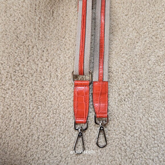 Claudia Firenze Croc Leather Tote Burnt Orange Rust Genuine Italian Leather - Picture 2 of 16